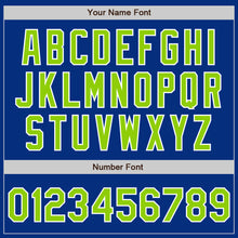 Load image into Gallery viewer, Custom Royal Neon Green-White Authentic Baseball Jersey
