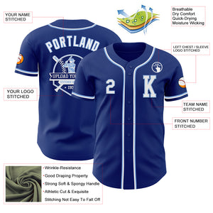 Custom Royal White-Light Blue Authentic Baseball Jersey