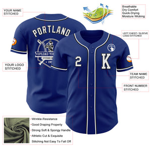 Custom Royal White-Black Authentic Baseball Jersey