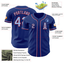 Load image into Gallery viewer, Custom Royal Light Blue-Red Authentic Baseball Jersey
