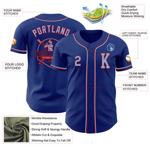 Custom Royal Light Blue-Red Authentic Baseball Jersey