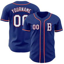 Load image into Gallery viewer, Custom Royal White-Red Authentic Baseball Jersey
