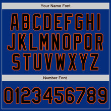 Load image into Gallery viewer, Custom Royal Black-Orange Authentic Baseball Jersey
