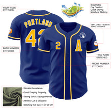 Load image into Gallery viewer, Custom Royal Gold-White Authentic Baseball Jersey
