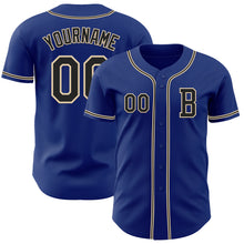 Load image into Gallery viewer, Custom Royal Black-City Cream Authentic Baseball Jersey
