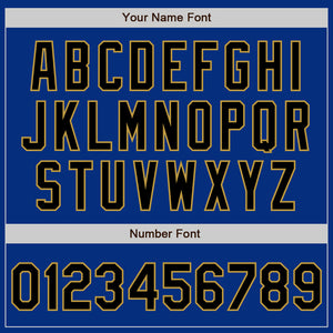 Custom Royal Black-Old Gold Authentic Baseball Jersey