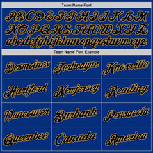Load image into Gallery viewer, Custom Royal Black-Old Gold Authentic Throwback Basketball Jersey
