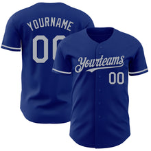Load image into Gallery viewer, Custom Royal Gray Authentic Baseball Jersey
