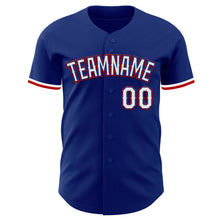 Load image into Gallery viewer, Custom Royal White-Red Authentic Baseball Jersey
