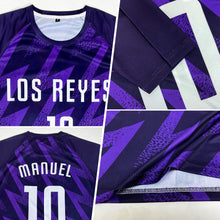 Load image into Gallery viewer, Custom Purple White Sublimation Soccer Uniform Jersey
