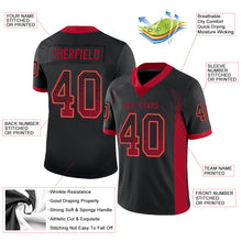 Load image into Gallery viewer, Custom Black Red-Old Gold Drift Fashion Football Jersey
