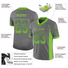 Load image into Gallery viewer, Custom Gray Neon Green-Navy Drift Fashion Football Jersey
