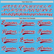 Load image into Gallery viewer, Custom Sky Blue Maroon-White Hockey Lace Neck Jersey
