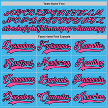 Load image into Gallery viewer, Custom Sky Blue Pink-Black Hockey Lace Neck Jersey
