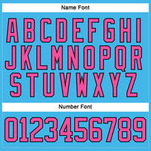 Load image into Gallery viewer, Custom Sky Blue Pink-Black Hockey Lace Neck Jersey
