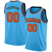Load image into Gallery viewer, Custom Sky Blue Orange-Black Authentic Basketball Jersey
