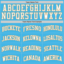 Load image into Gallery viewer, Custom Sky Blue White-Old Gold Authentic Basketball Jersey
