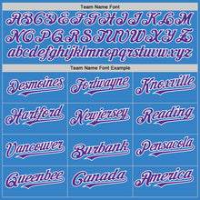 Load image into Gallery viewer, Custom Powder Blue Purple-White Authentic Sleeveless Baseball Jersey
