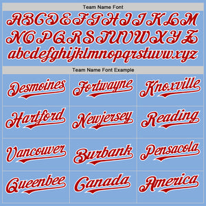 Custom Light Blue Red-White Authentic Sleeveless Baseball Jersey