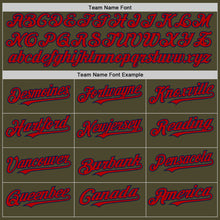 Load image into Gallery viewer, Custom Olive Red-Navy Authentic Sleeveless Salute To Service Baseball Jersey
