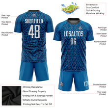 Load image into Gallery viewer, Custom Blue White-Black Sublimation Soccer Uniform Jersey
