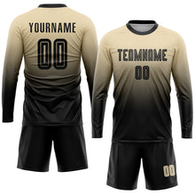 Load image into Gallery viewer, Custom Cream Black Sublimation Fade Fashion Soccer Uniform Jersey
