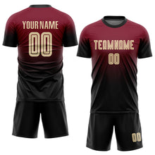 Load image into Gallery viewer, Custom Crimson Cream-Black Sublimation Fade Fashion Soccer Uniform Jersey
