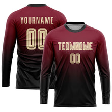 Load image into Gallery viewer, Custom Crimson Cream-Black Sublimation Fade Fashion Soccer Uniform Jersey

