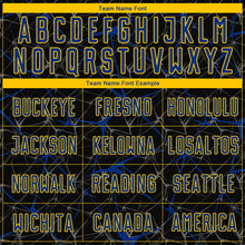 Load image into Gallery viewer, Custom Black Royal-Yellow Sublimation Soccer Uniform Jersey
