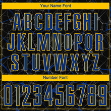Load image into Gallery viewer, Custom Black Royal-Yellow Sublimation Soccer Uniform Jersey
