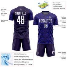 Load image into Gallery viewer, Custom Royal White Sublimation Soccer Uniform Jersey
