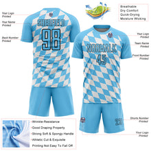 Load image into Gallery viewer, Custom White Sky Blue-Black Bavarian Flag Sublimation Soccer Uniform Jersey
