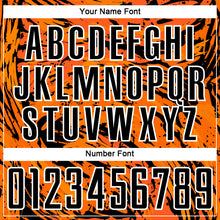 Load image into Gallery viewer, Custom Bay Orange Black-White Abstract Fluid Sublimation Soccer Uniform Jersey
