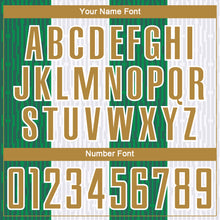 Load image into Gallery viewer, Custom White Old Gold-Kelly Green Sublimation Soccer Uniform Jersey
