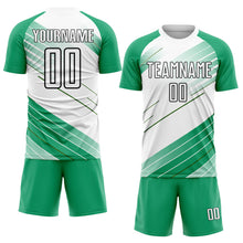 Load image into Gallery viewer, Custom Kelly Green White-Black Sublimation Soccer Uniform Jersey
