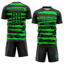Load image into Gallery viewer, Custom Black Neon Green Sublimation Soccer Uniform Jersey
