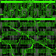 Load image into Gallery viewer, Custom Black Neon Green Lightning Sublimation Soccer Uniform Jersey
