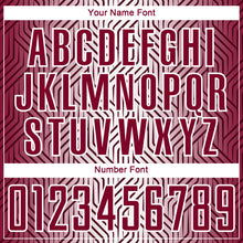 Load image into Gallery viewer, Custom Maroon White Lines Sublimation Soccer Uniform Jersey
