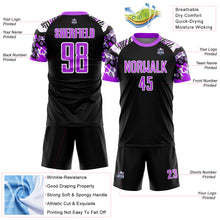 Load image into Gallery viewer, Custom Black Purple-White Animal Print Sublimation Soccer Uniform Jersey
