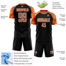 Load image into Gallery viewer, Custom Black Bay Orange-White African Pattern Sublimation Soccer Uniform Jersey
