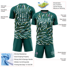 Load image into Gallery viewer, Custom Midnight Green White Curved And Wavy Lines Sublimation Soccer Uniform Jersey
