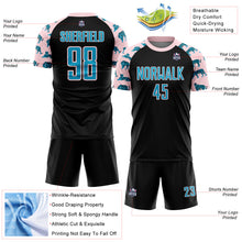 Load image into Gallery viewer, Custom Black US Navy Blue-Light Pink Tiger Sublimation Soccer Uniform Jersey
