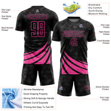 Load image into Gallery viewer, Custom Black Pink Wind Shapes Sublimation Soccer Uniform Jersey
