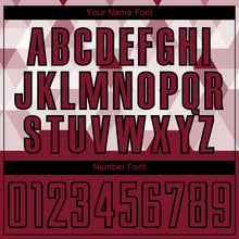 Load image into Gallery viewer, Custom Crimson Black Geometric Shapes Sublimation Soccer Uniform Jersey
