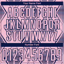 Load image into Gallery viewer, Custom Light Pink Navy Geometric Shapes Sublimation Soccer Uniform Jersey
