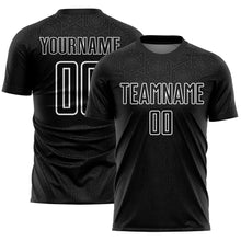Load image into Gallery viewer, Custom Black White Geometric Shapes Sublimation Soccer Uniform Jersey
