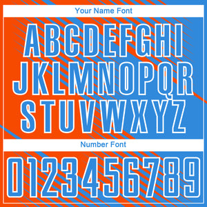 Custom Powder Blue Orange-White Line Sublimation Soccer Uniform Jersey