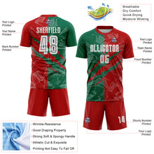 Load image into Gallery viewer, Custom Graffiti Pattern Red-Kelly Green Scratch Sublimation Soccer Uniform Jersey

