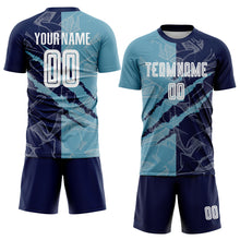 Load image into Gallery viewer, Custom Graffiti Pattern Shadow Blue-Navy Scratch Sublimation Soccer Uniform Jersey
