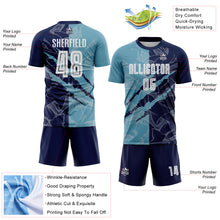 Load image into Gallery viewer, Custom Graffiti Pattern Shadow Blue-Navy Scratch Sublimation Soccer Uniform Jersey
